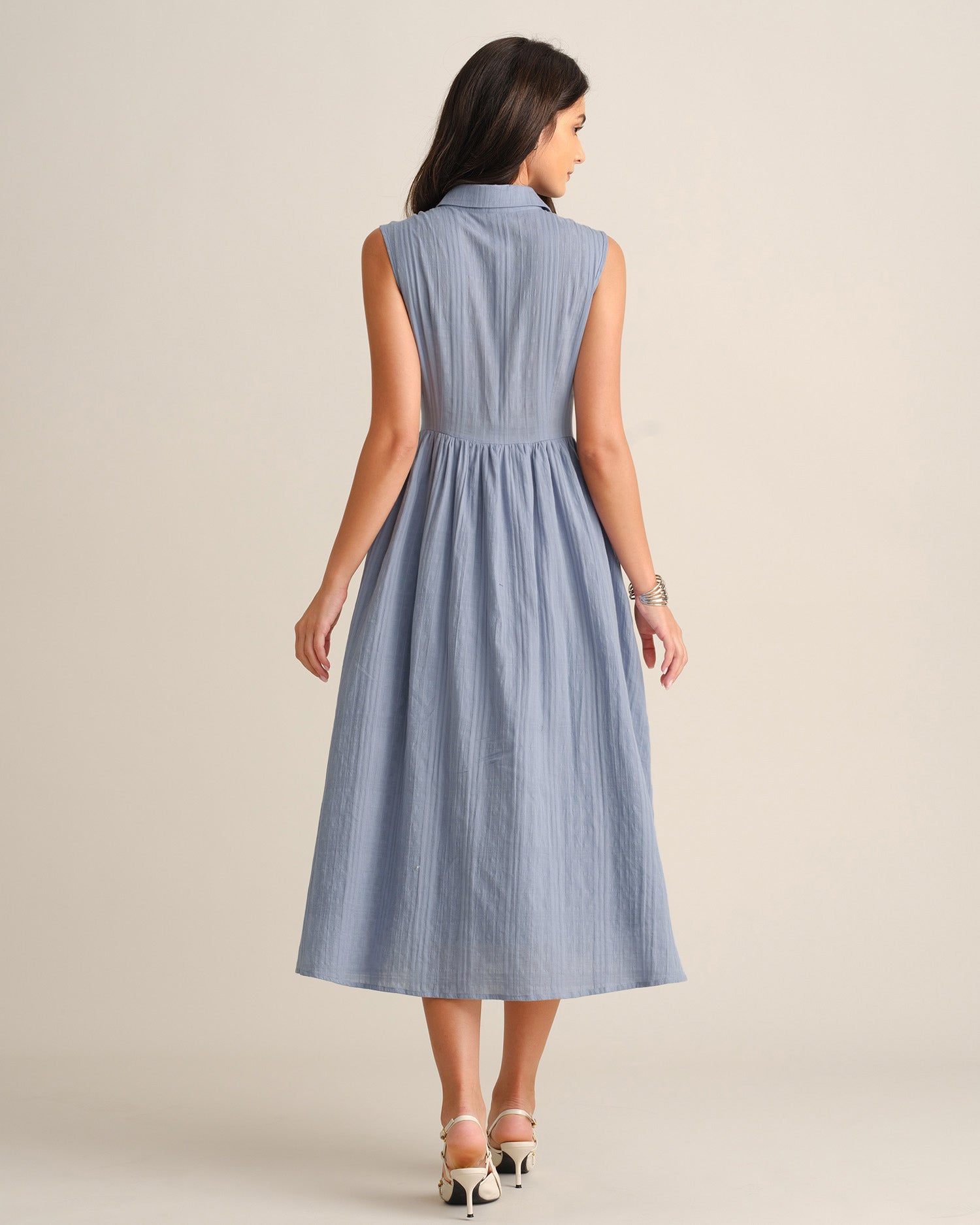 Women's Woven Cotton Midi Dresses - RIHOAS