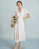 Women's Woven Cotton Midi Dresses Dresses - RIHOAS