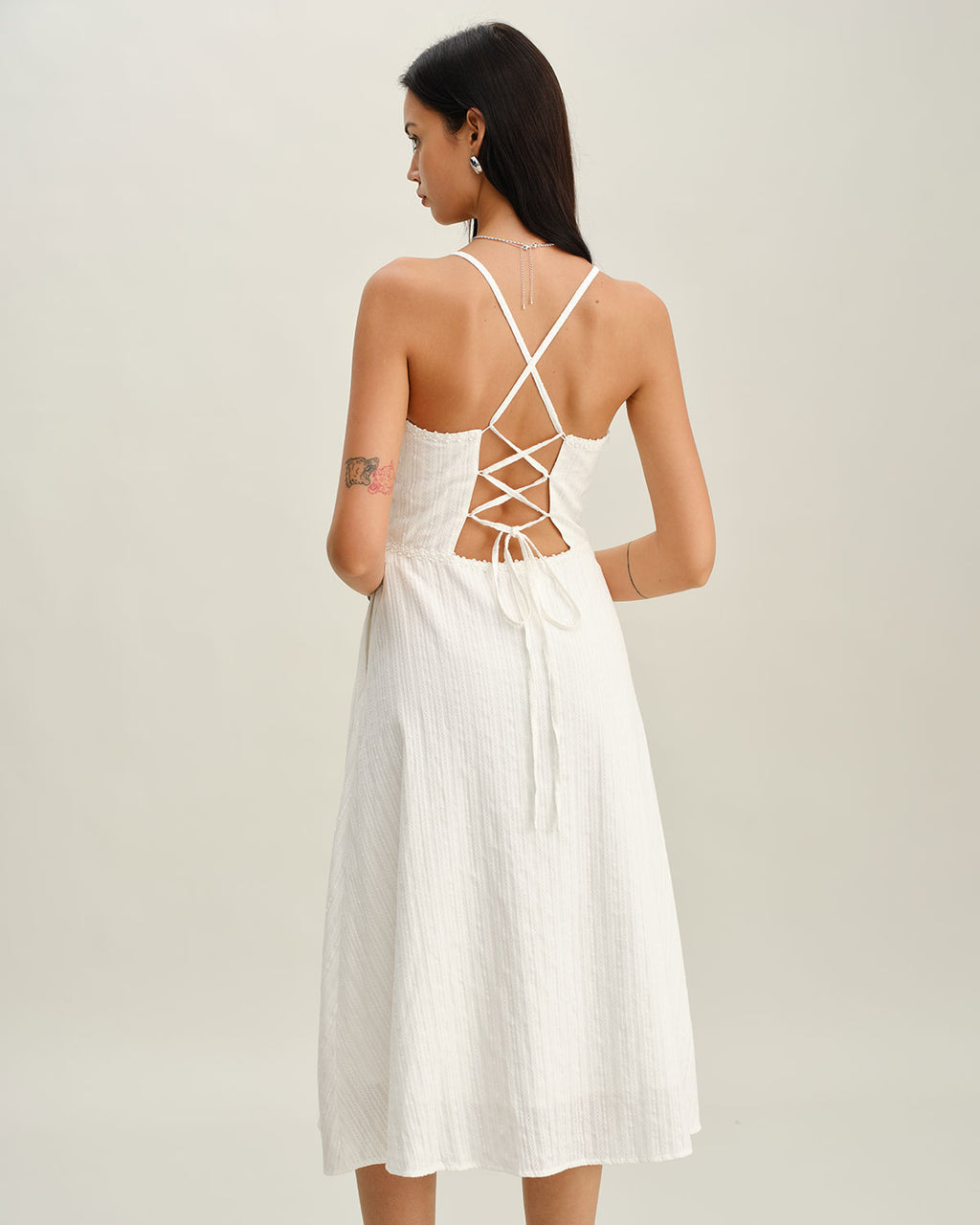 Women's Woven Cotton Midi Dresses Dresses - RIHOAS