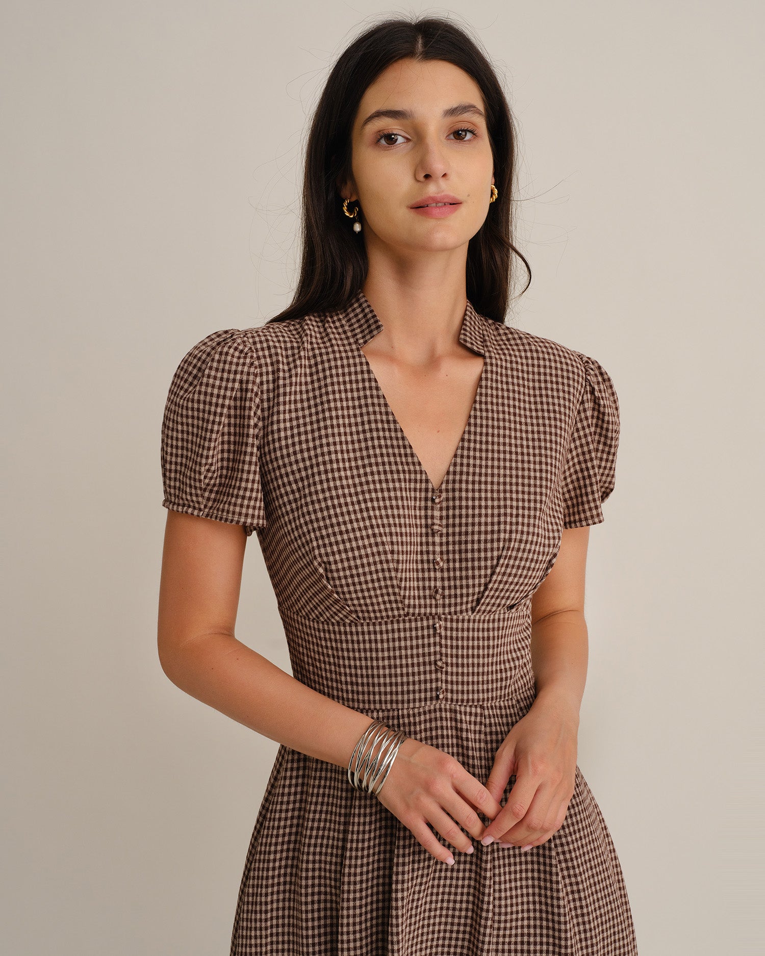 Women's Woven Cotton Midi Dresses - RIHOAS - 03