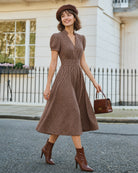 Women's Woven Cotton Midi Dresses - RIHOAS