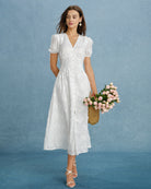 Women's Woven Cotton Midi Dresses Dresses - RIHOAS