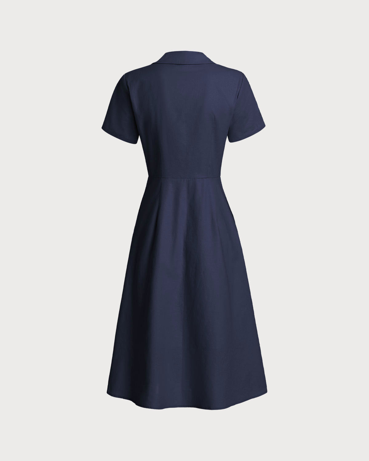 Navy Pocket Short Sleeve Midi Dress & Reviews - Navy - Dresses | RIHOAS Navy Pocket Short Sleeve Midi Dress & Reviews - Navy - Dresses | RIHOAS