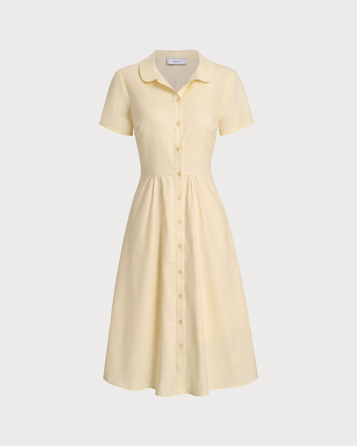 Yellow Button Short Sleeve Midi Dress & Reviews - Yellow - Dresses Yellow Button Short Sleeve Midi Dress & Reviews - Yellow - Dresses