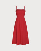 Women's Woven Cotton Midi Dresses Dresses - RIHOAS