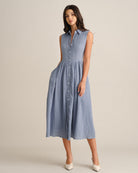 Women's Woven Cotton Midi Dresses - RIHOAS