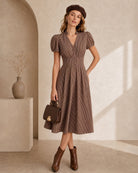 Women's Woven Cotton Midi Dresses - RIHOAS