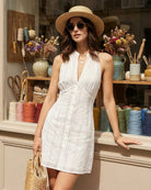 Women's Woven Cotton Mini Dress Dresses - RIHOAS