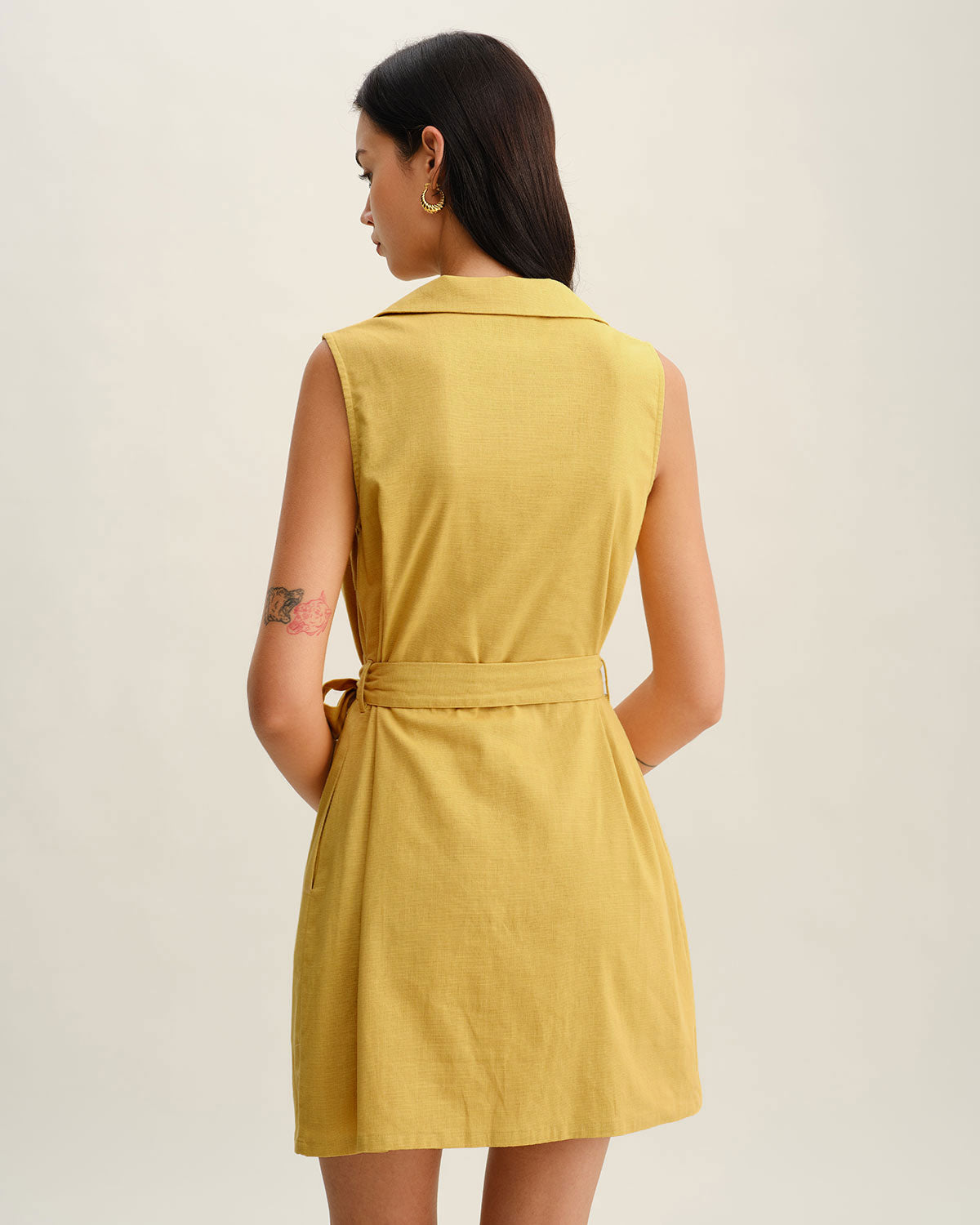 Women's Woven Cotton Mini Dress Dresses - RIHOAS