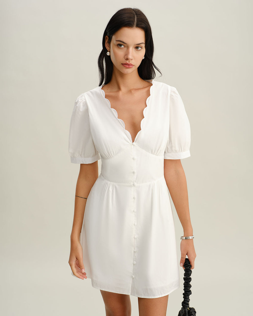 Women's Woven Cotton Mini Dress Dresses - RIHOAS