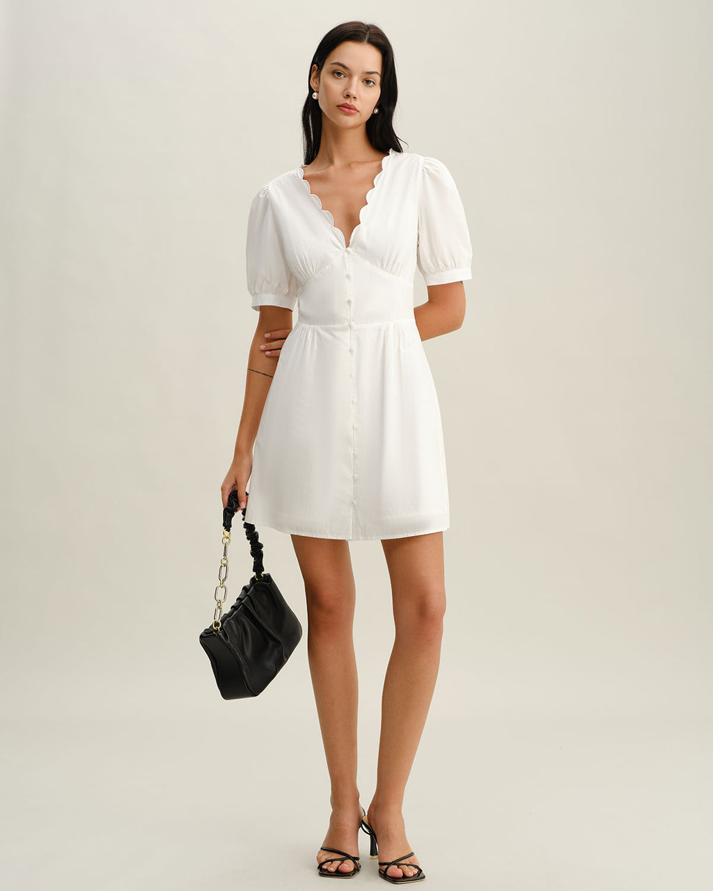 Women's Woven Cotton Mini Dress Dresses - RIHOAS