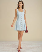 Women's Woven Cotton Mini Dress Dresses - RIHOAS