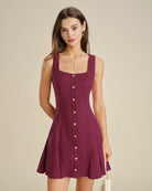 Women's Woven Cotton Mini Dress Dresses - RIHOAS