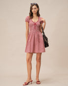 Women's Woven Cotton Mini Dress Dresses - RIHOAS