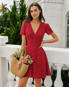 Women's Woven Cotton Mini Dress Dresses - RIHOAS