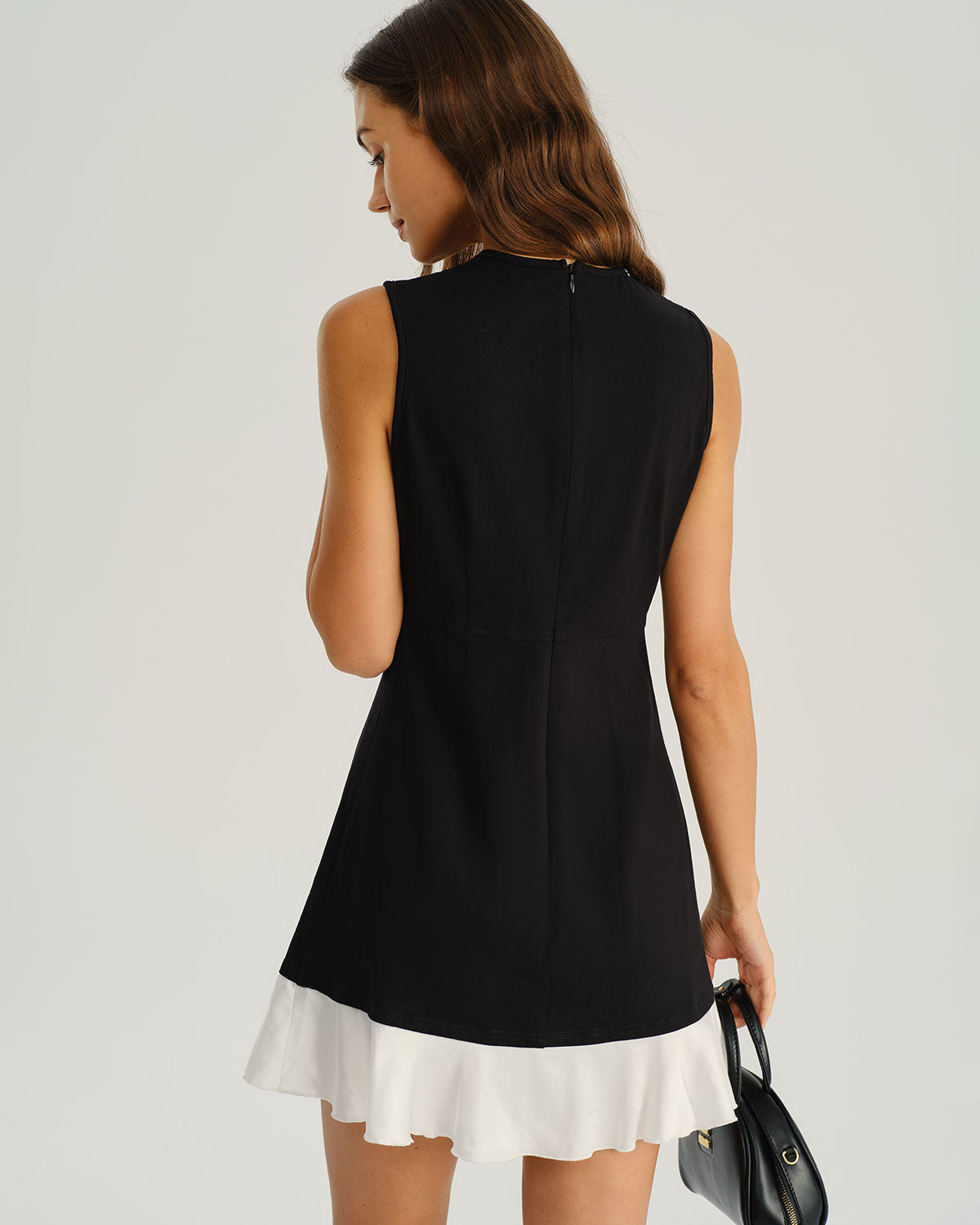 Rihoas Contrasting Trim A-Line Mini Dress | Sleeveless Round Neck for Graduation, Party, Date Night, Black / L Rihoas Contrasting Trim A-Line Mini Dress | Sleeveless Round Neck for Graduation, Party, Date Night, Black / L