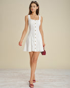 Women's Woven Cotton Mini Dress Dresses - RIHOAS