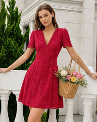 Women's Woven Cotton Mini Dress Dresses - RIHOAS