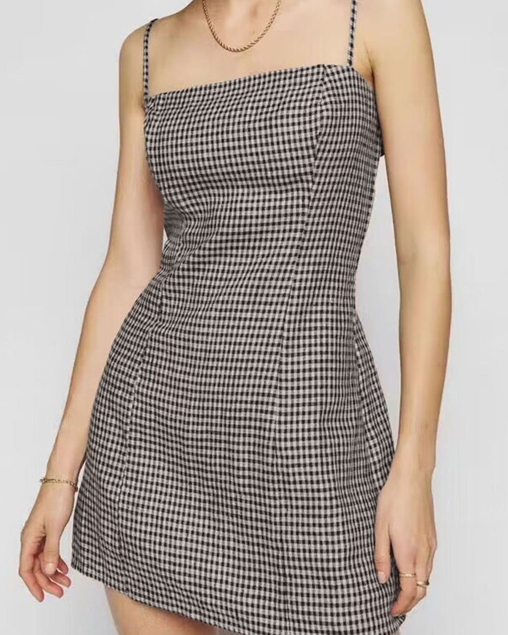Women's Woven Cotton Mini Dress Grey Dresses - RIHOAS