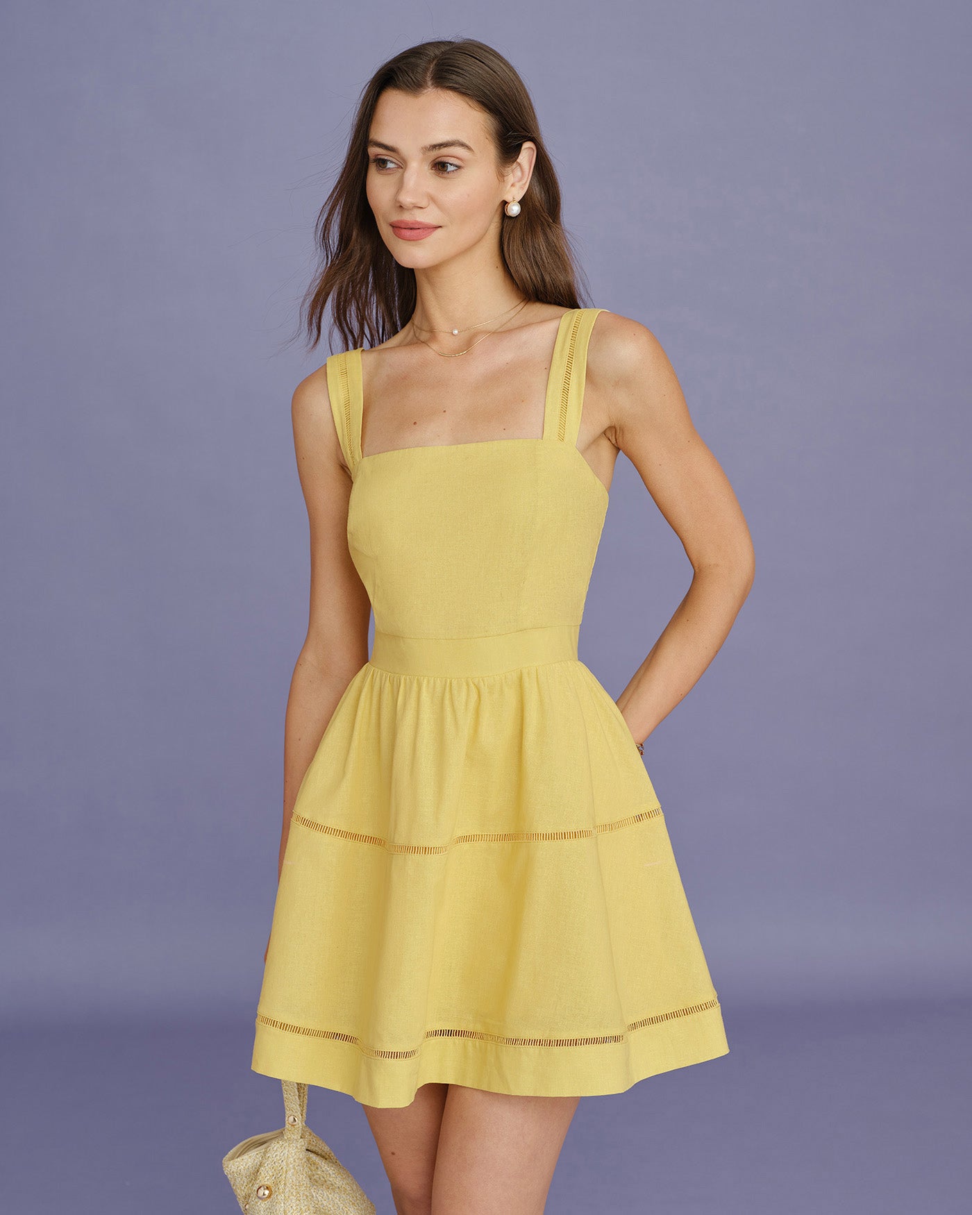 Rihoas Cotton Fit and Flare Mini Dress