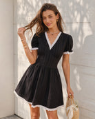Women's Woven Cotton Mini Dresses Dresses - RIHOAS