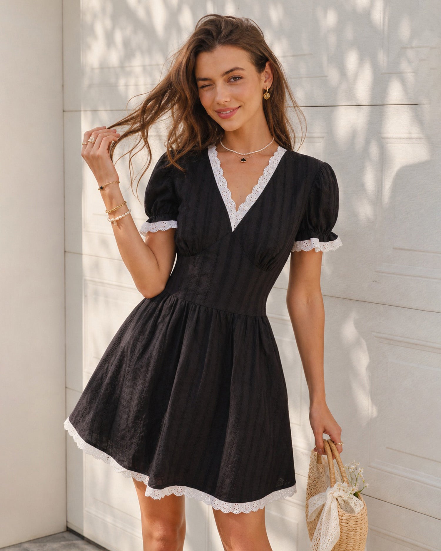Women's Woven Cotton Mini Dresses Dresses - RIHOAS