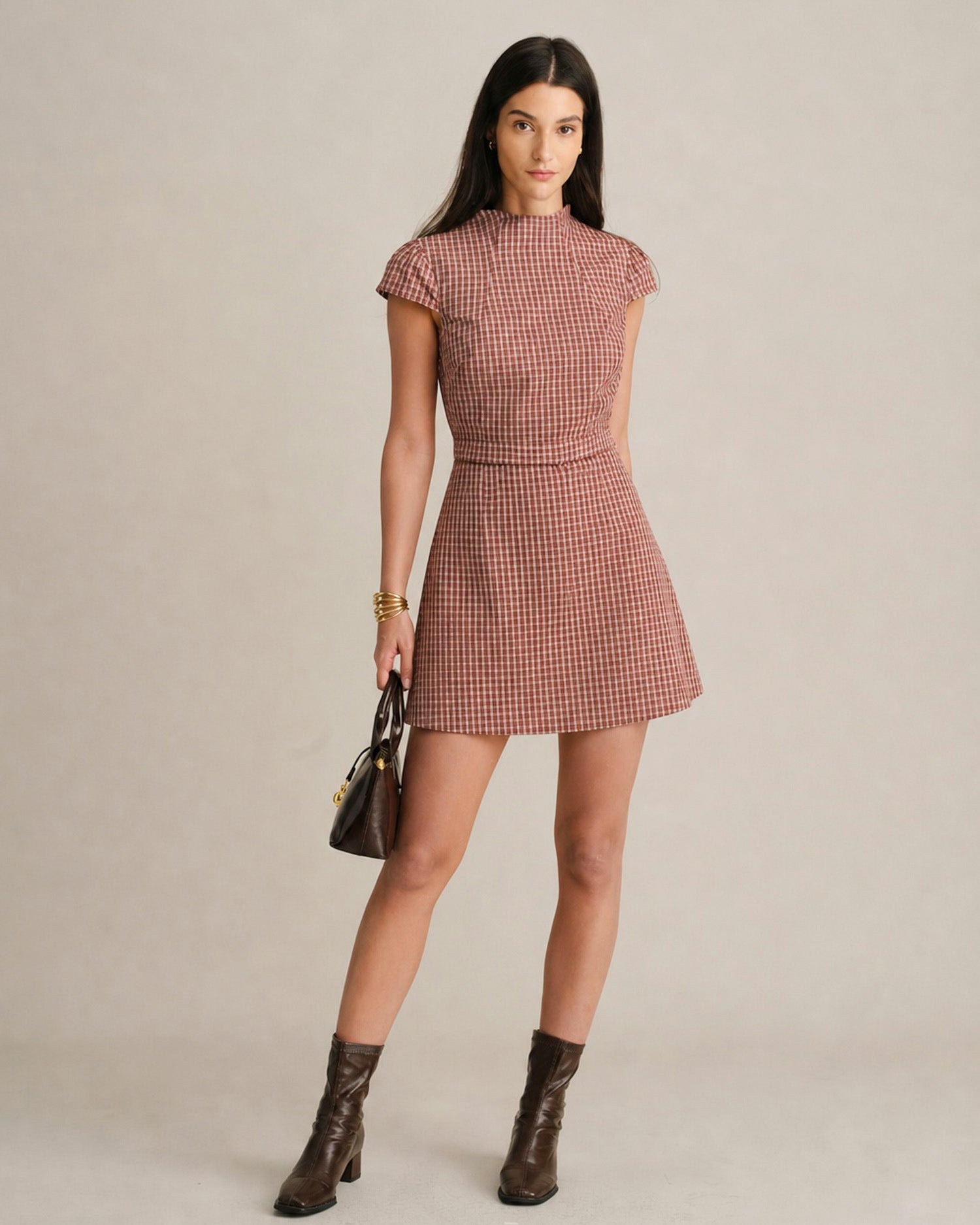 Women's Woven Cotton Mini Dresses - RIHOAS - 01