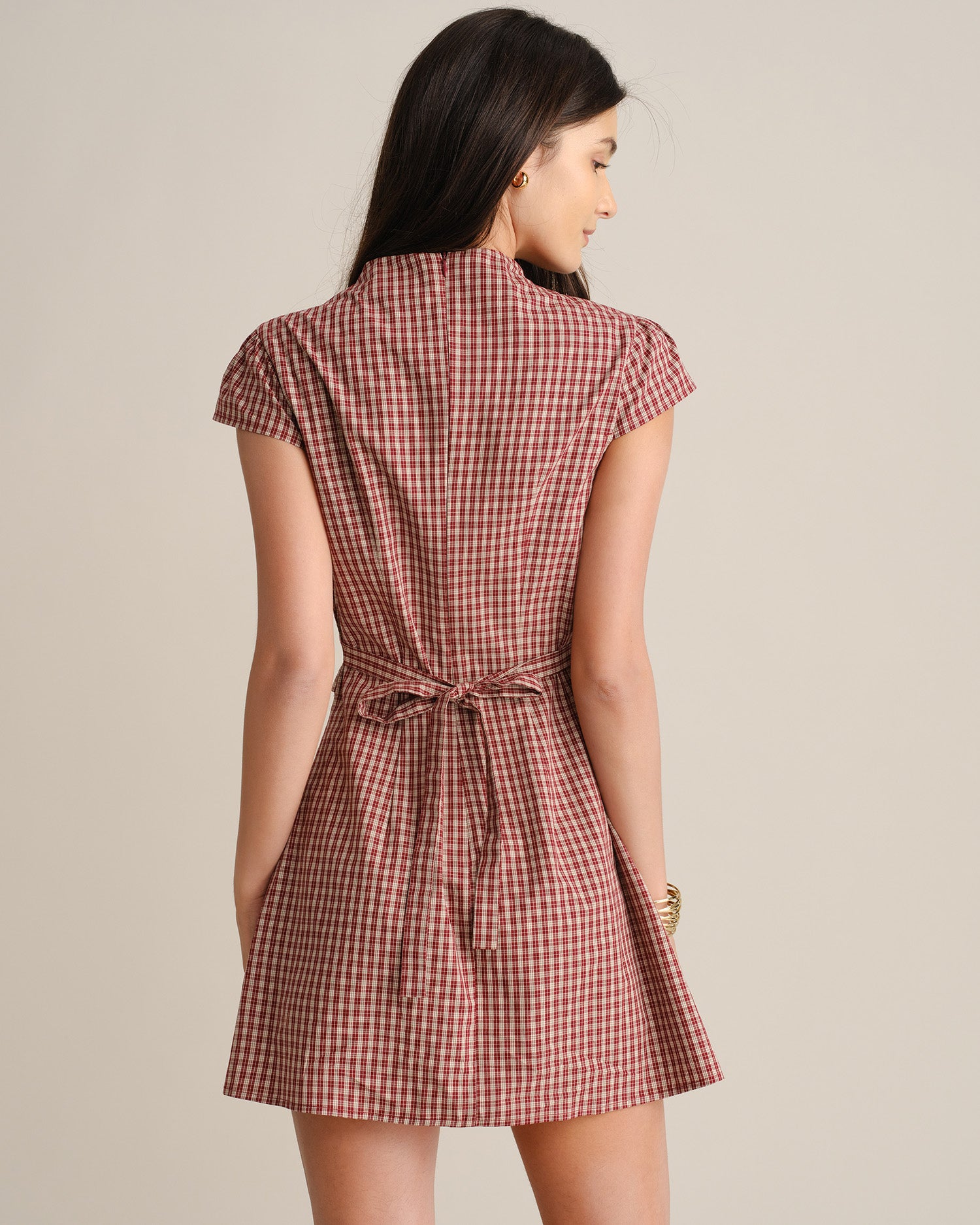 Women's Woven Cotton Mini Dresses - RIHOAS - 03