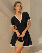 Women's Woven Cotton Mini Dresses - RIHOAS