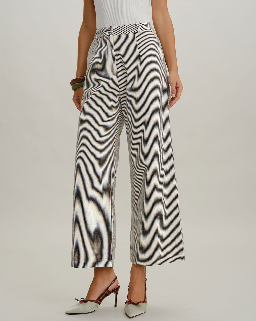 Women's Woven Cotton Pants Black Bottoms - RIHOAS