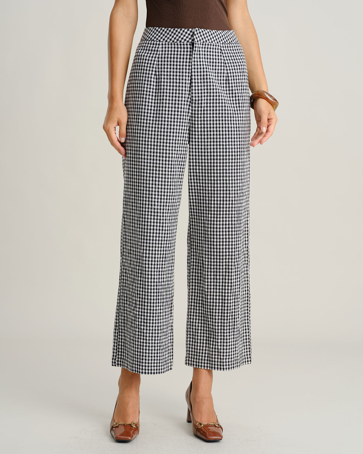 Women's Woven Cotton Pants Black Bottoms - RIHOAS