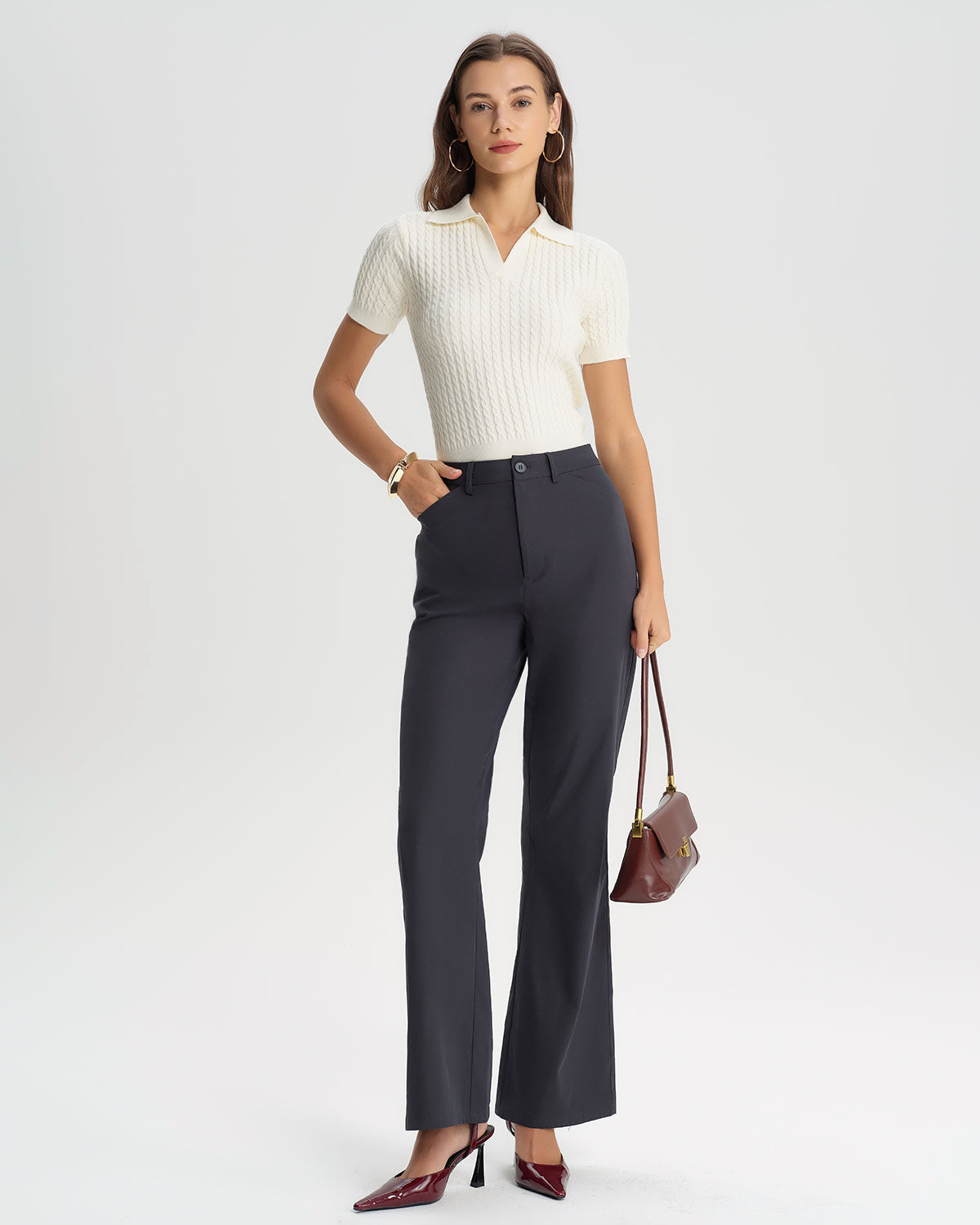 Women's Woven Cotton Pants Bottoms - RIHOAS