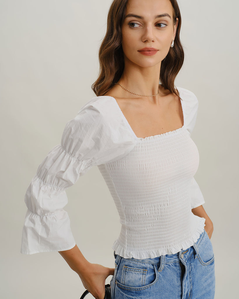 Women's Woven Cotton Shirt Tops - RIHOAS