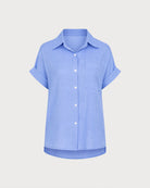 Women's Woven Cotton Shirt Tops - RIHOAS