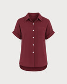 Women's Woven Cotton Shirt Tops - RIHOAS