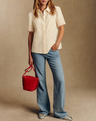Women's Woven Cotton Shirt Tops - RIHOAS