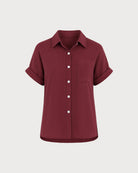 Women's Woven Cotton Shirt Tops - RIHOAS