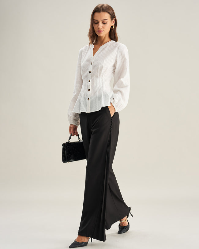 Women's Woven Cotton Shirt Tops - RIHOAS