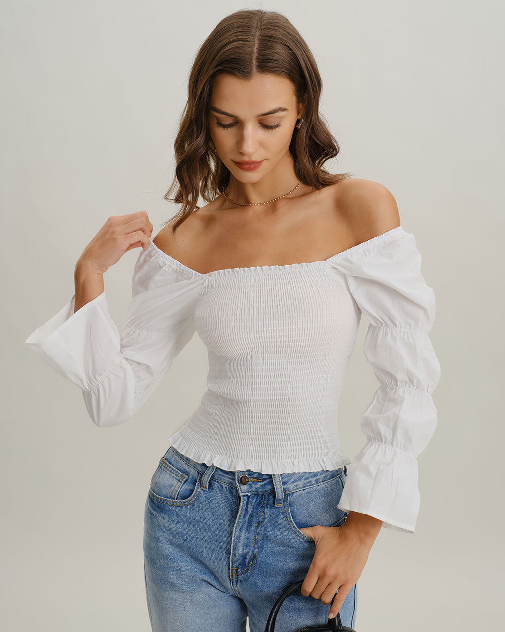 Women's Woven Cotton Shirt Tops - RIHOAS