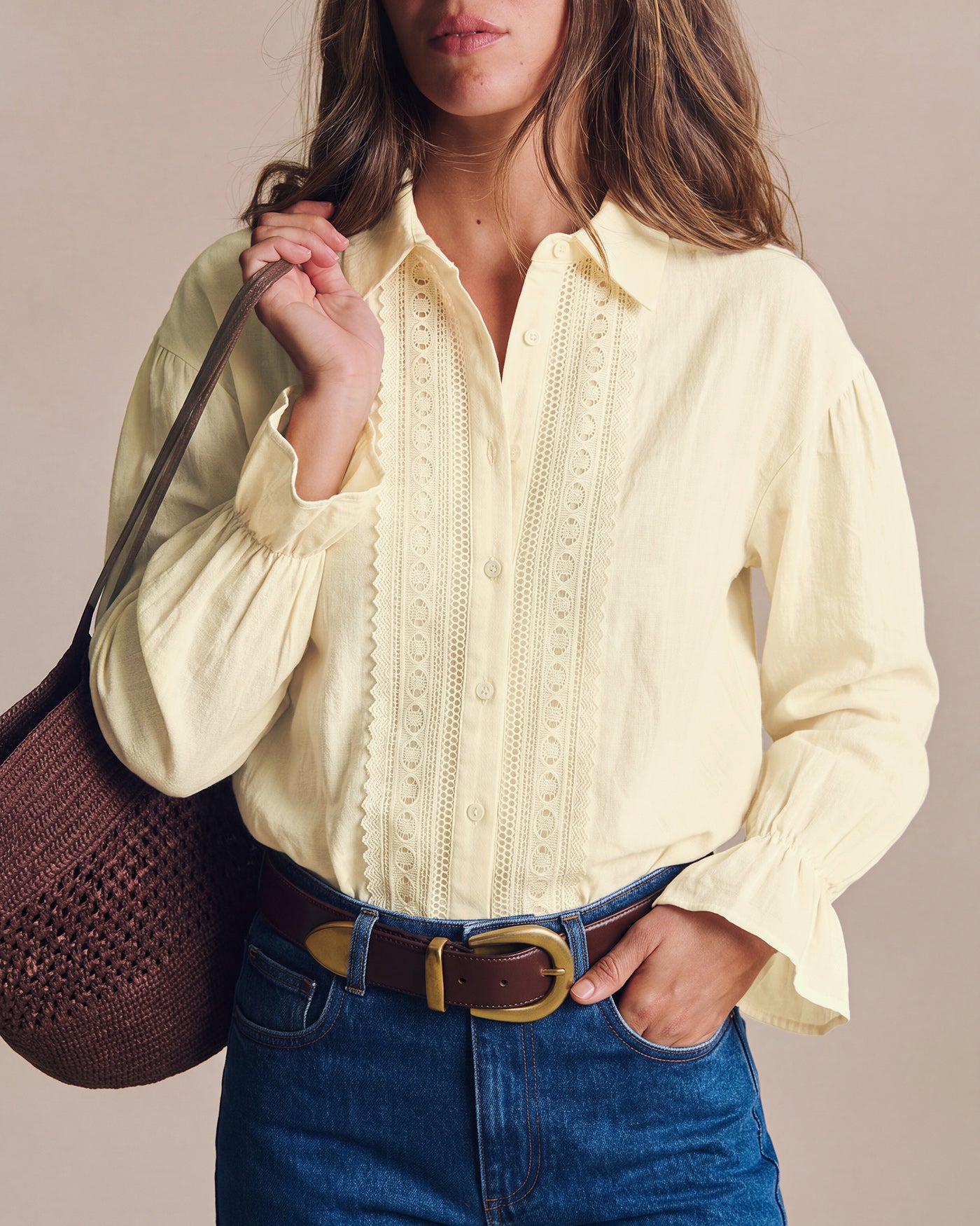 Women's Woven Cotton Shirt Tops - RIHOAS