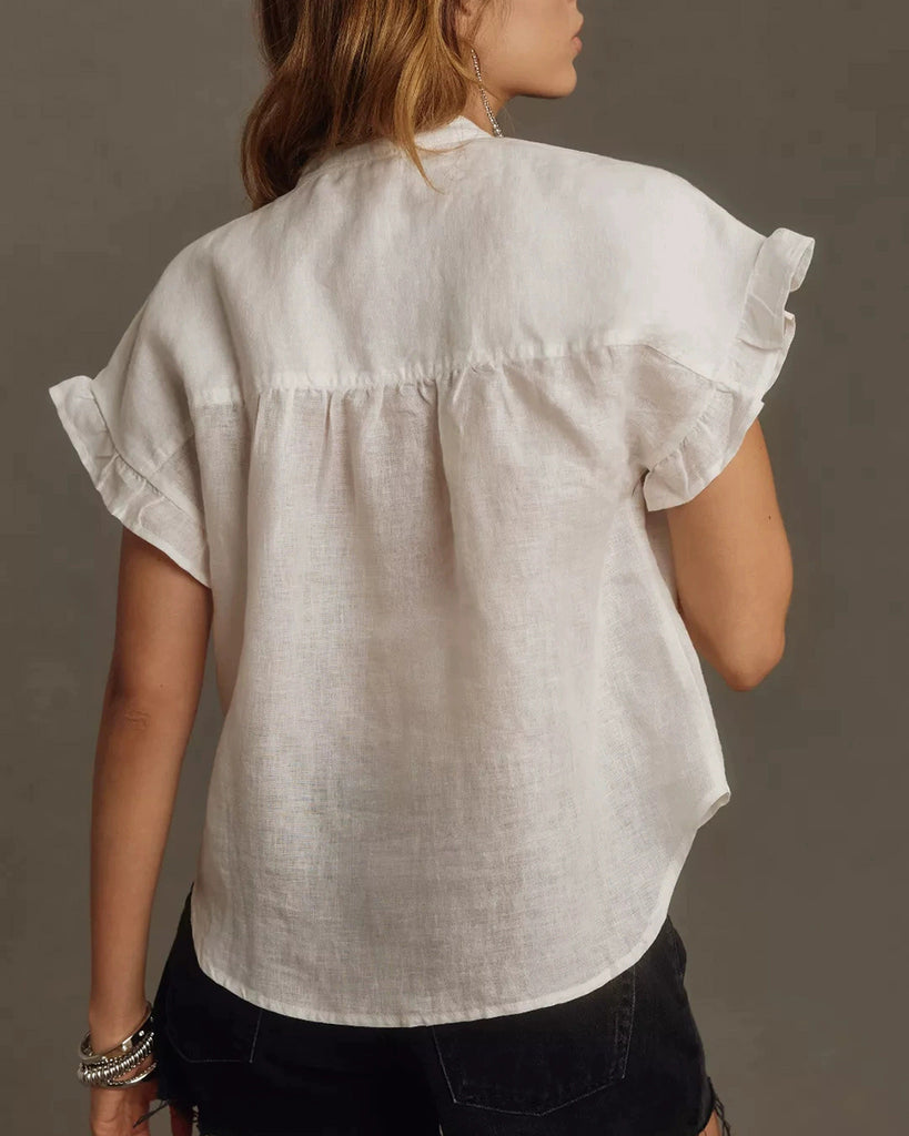 Women's Woven Cotton Shirts Tops - RIHOAS