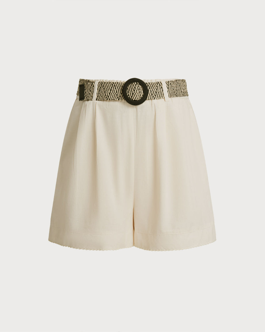 Women's woven cotton Shorts Apricot Bottoms - RIHOAS