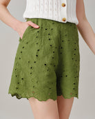 Women's Woven Cotton Shorts Bottoms - RIHOAS