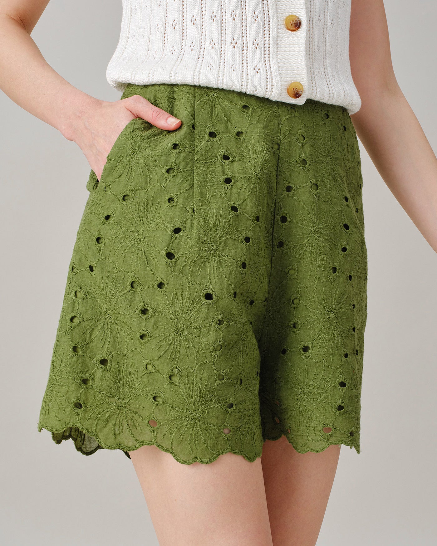 Women's Woven Cotton Shorts Bottoms - RIHOAS