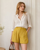 Women's Woven Cotton Shorts Bottoms - RIHOAS