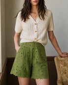 Women's Woven Cotton Shorts Bottoms - RIHOAS