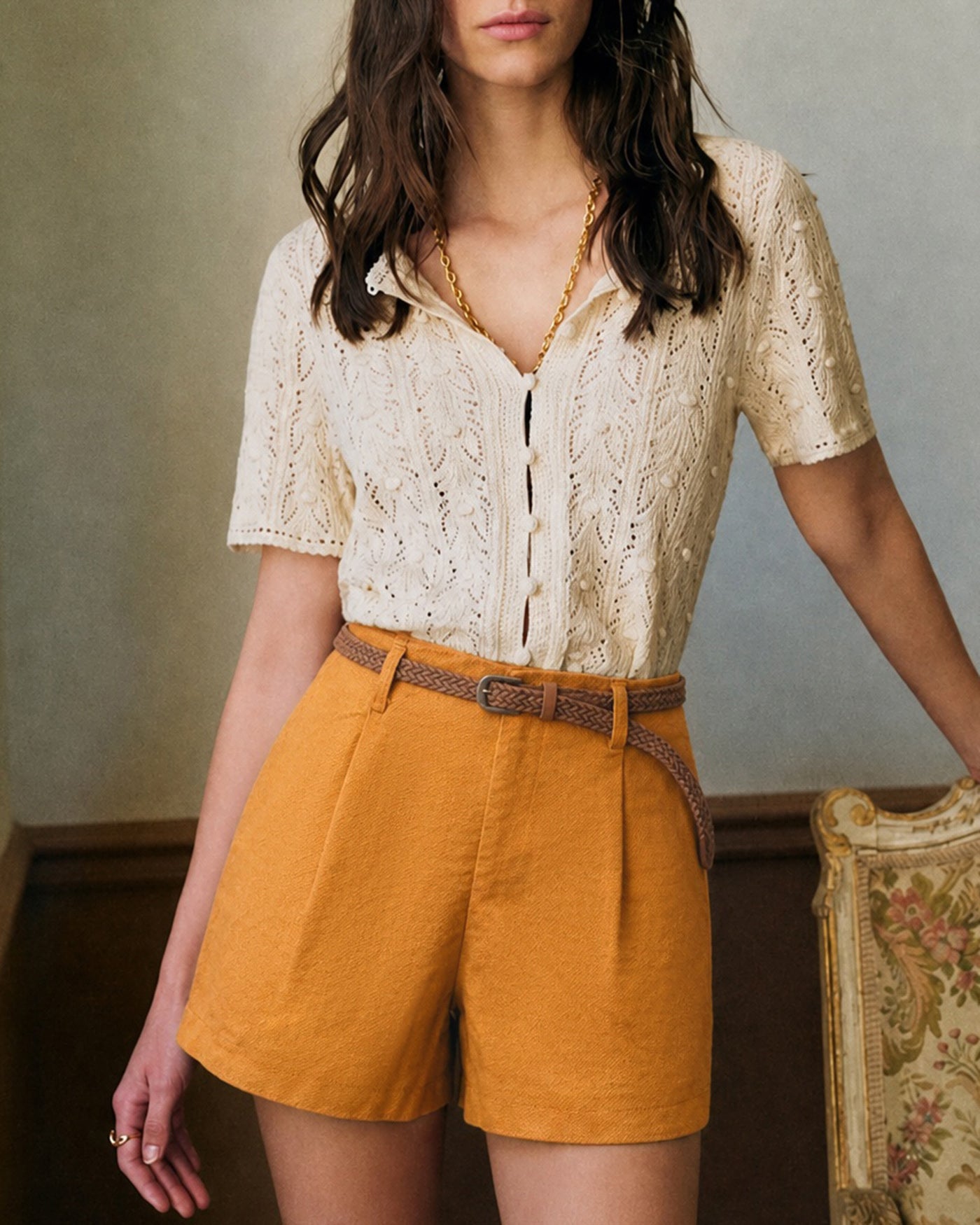 Women's Woven Cotton Shorts Bottoms - RIHOAS