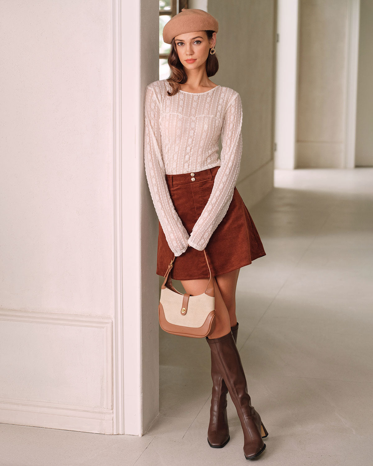 Women's Woven Cotton Skirt Bottoms - RIHOAS