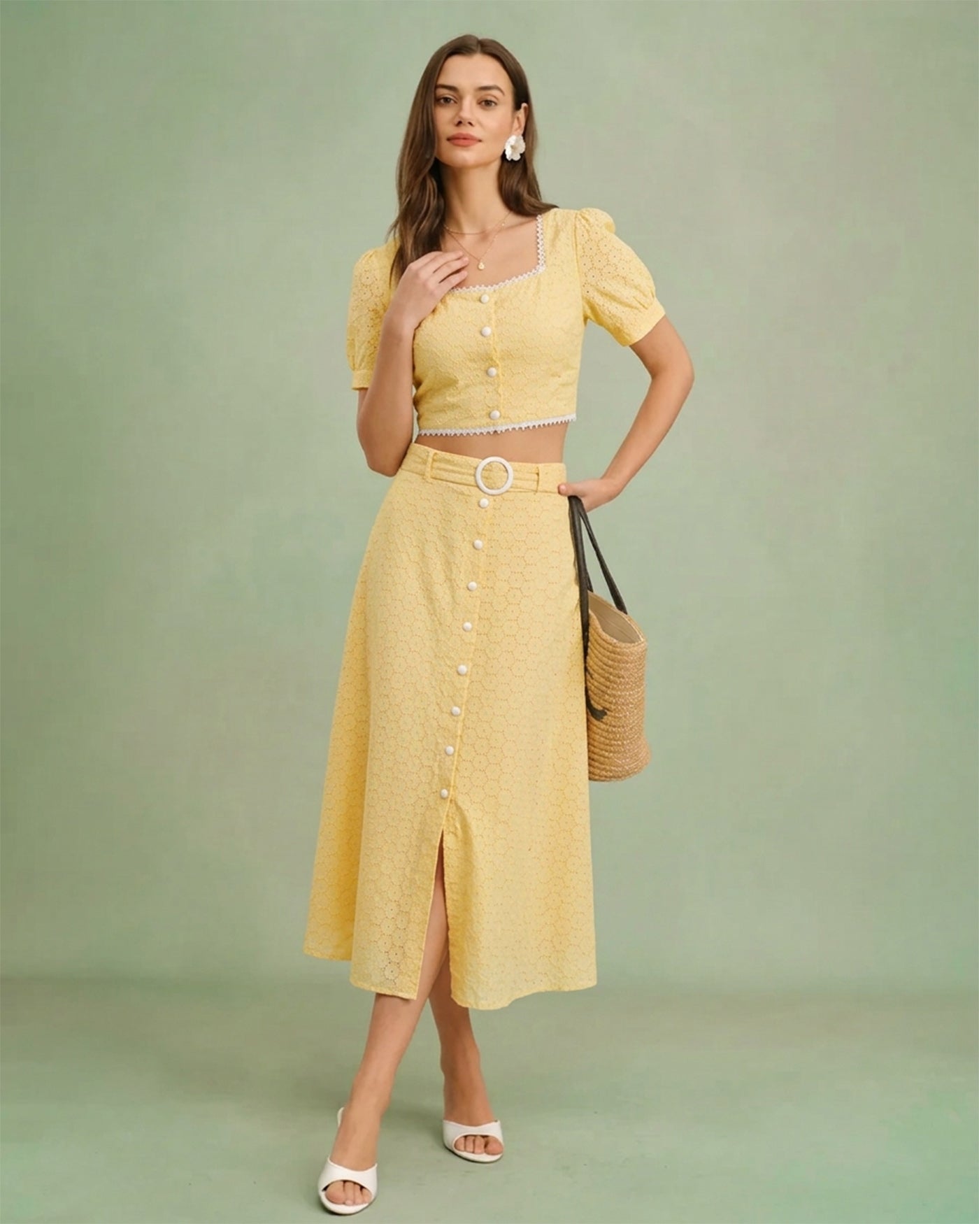 Women's Woven Cotton Skirt Bottoms - RIHOAS