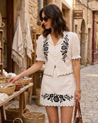 Women's Woven Cotton Skirt Bottoms - RIHOAS